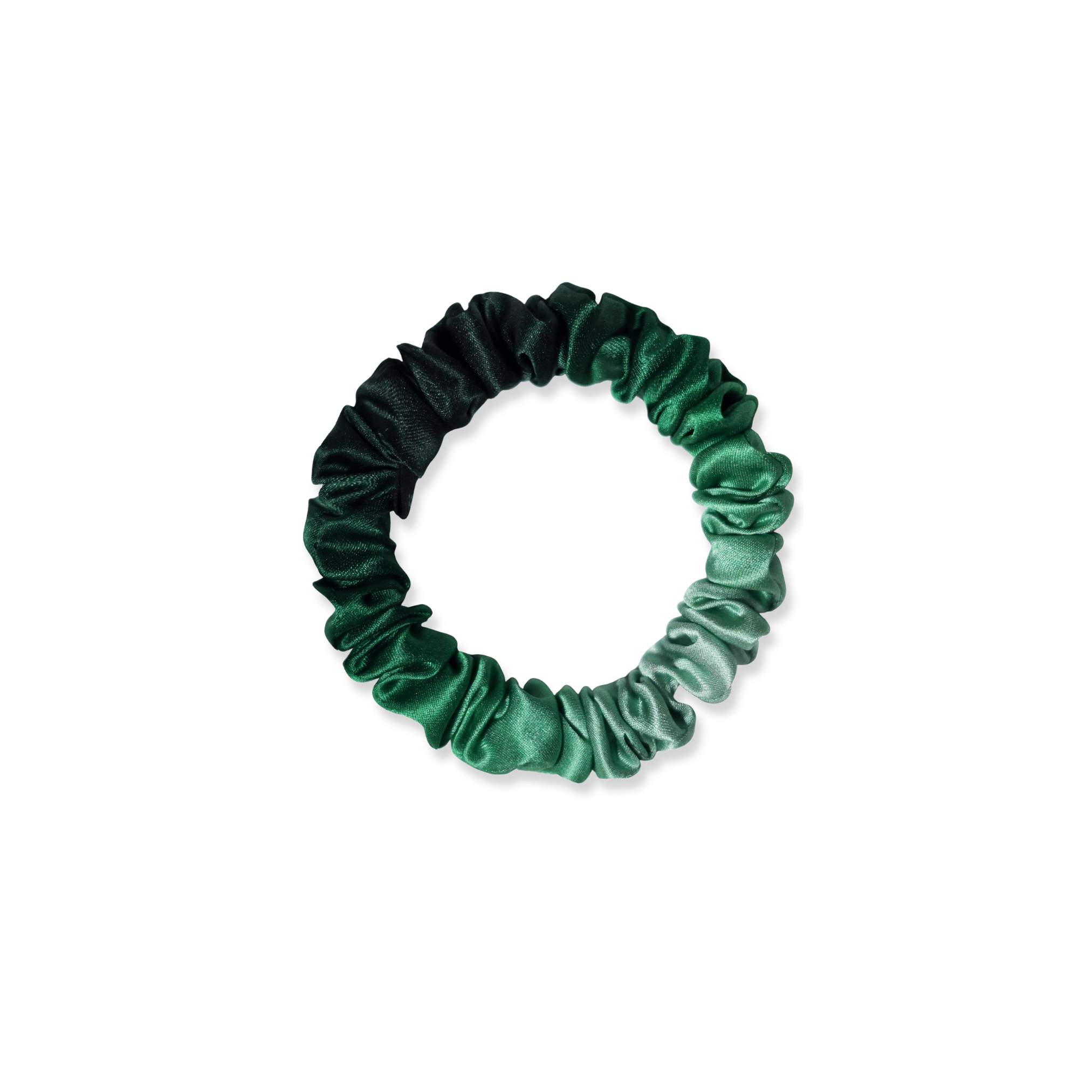 NOCHKA Green Gradient Print of Silk Scrunchies – Ultra Thin, Skinny, Regular & Jumbo - NOCHKA
