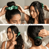 NOCHKA Green Gradient Print of Silk Scrunchies – Ultra Thin, Skinny, Regular & Jumbo - NOCHKA
