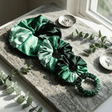 NOCHKA Green Gradient Print of Silk Scrunchies – Ultra Thin, Skinny, Regular & Jumbo - NOCHKA
