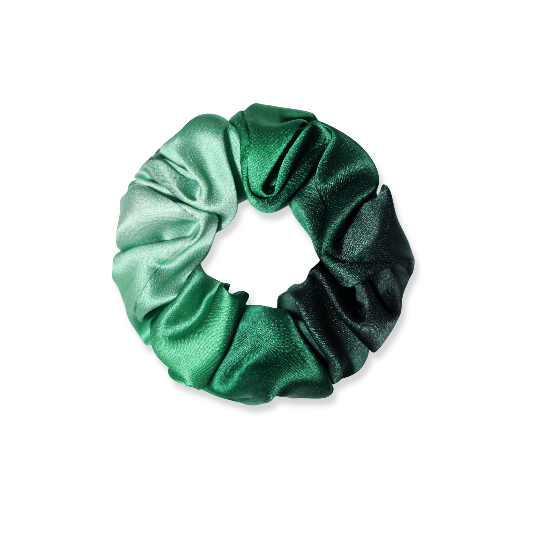 NOCHKA Green Gradient Print of Silk Scrunchies – Ultra Thin, Skinny, Regular & Jumbo - NOCHKA