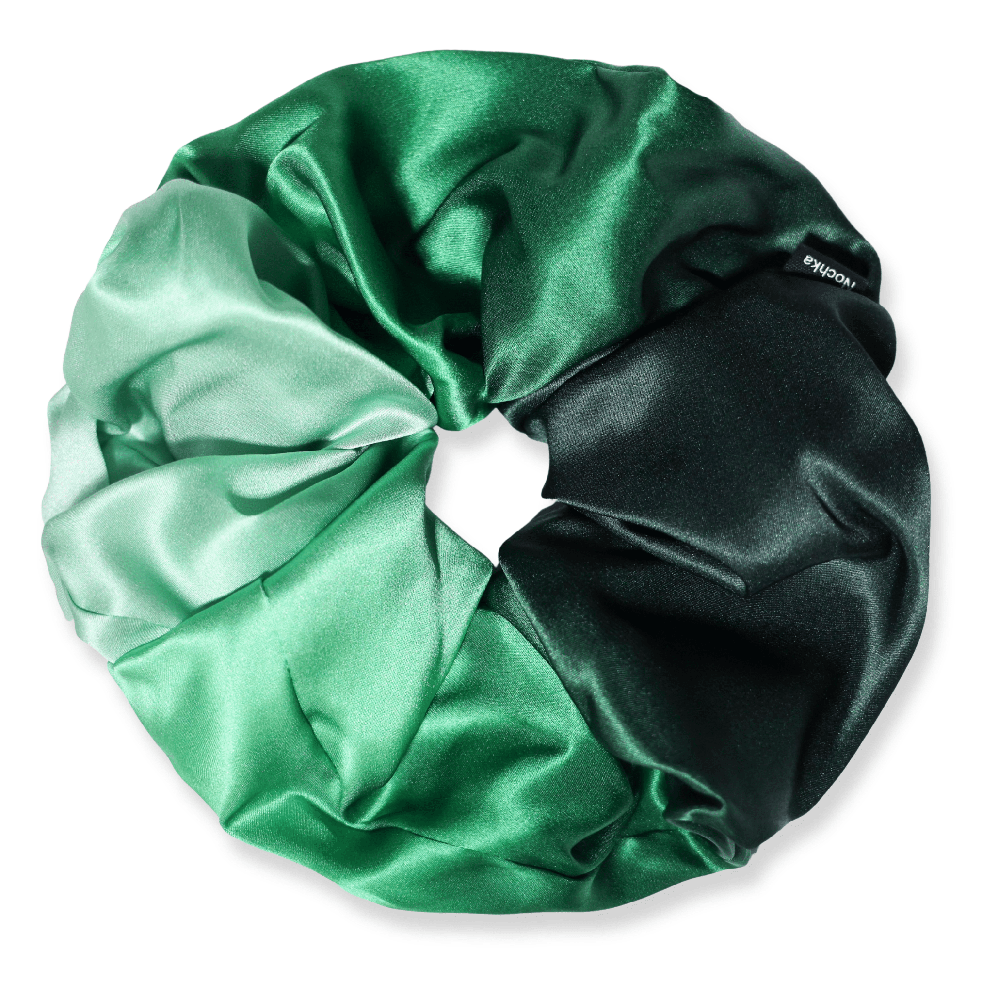 NOCHKA Green Gradient Print of Silk Scrunchies – Ultra Thin, Skinny, Regular & Jumbo - NOCHKA
