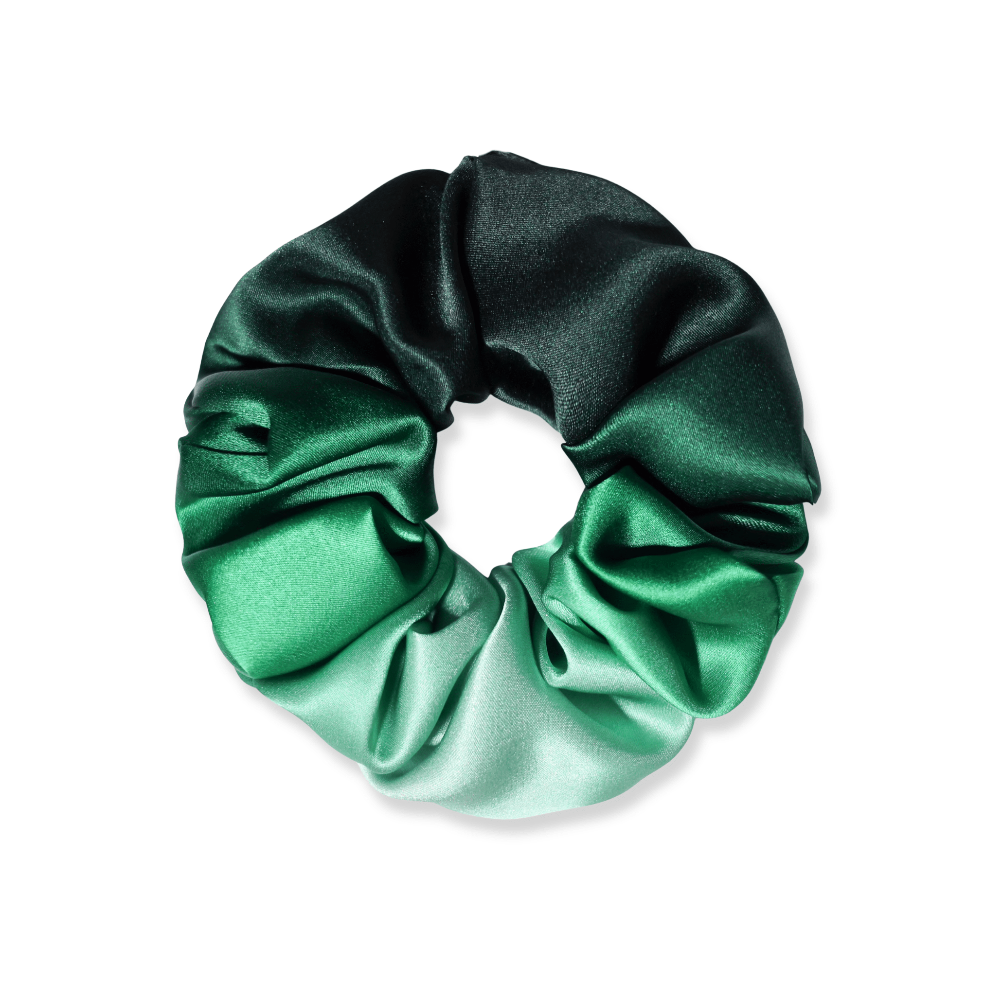 NOCHKA Green Gradient Print of Silk Scrunchies – Ultra Thin, Skinny, Regular & Jumbo - NOCHKA