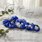 NOCHKA Lavender Indigo Print of Silk Scrunchies – Ultra Thin, Skinny, Regular & Jumbo - NOCHKA
