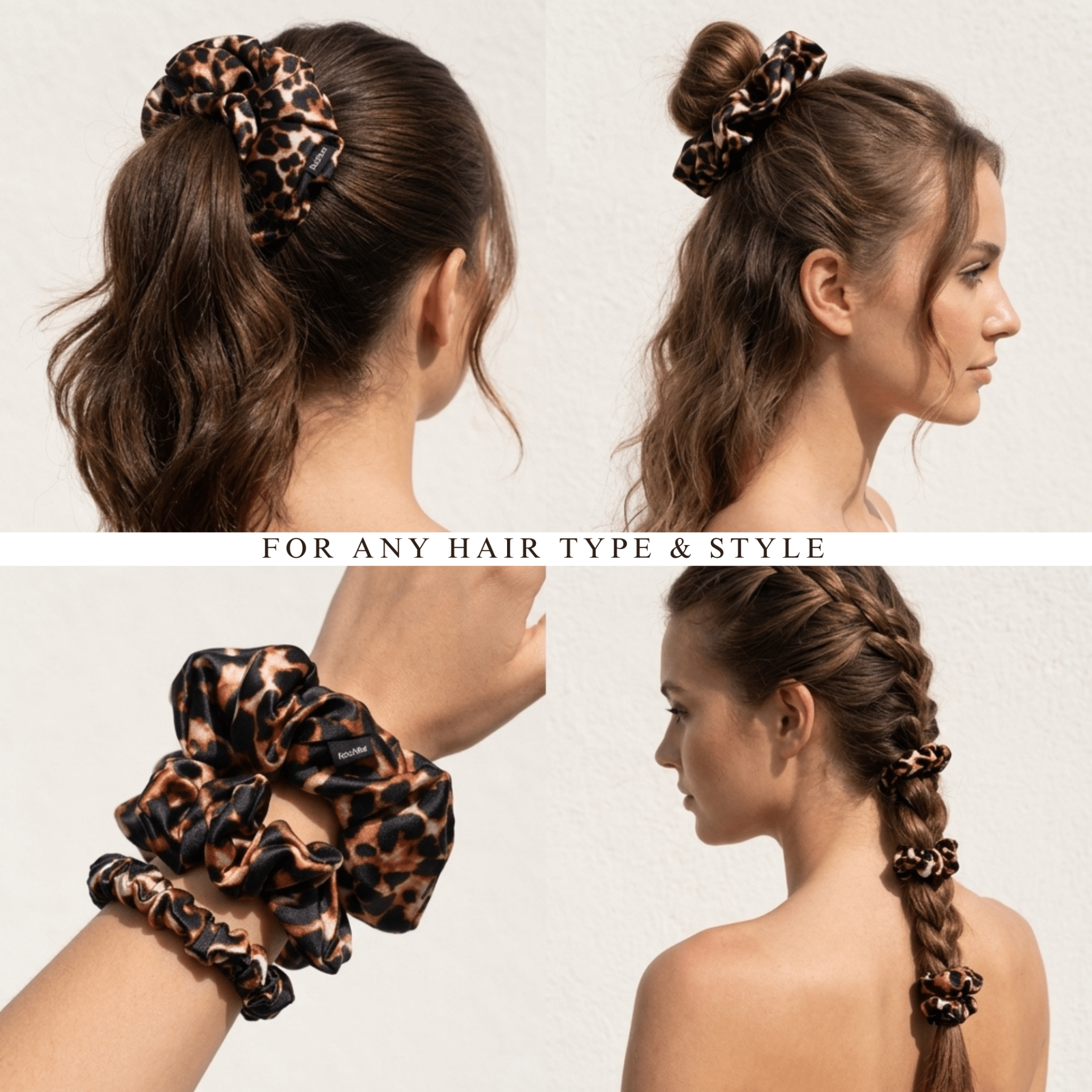 NOCHKA Leopard Print of Silk Scrunchies – Ultra Thin, Skinny, Regular & Jumbo - NOCHKA
