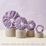 NOCHKA Midnight Lavender Velvet Silk Scrunchies – Ultra Thin, Skinny, Regular & Jumbo Hair Ties – Soft Luxury Black Scrunchies for All Hair Type - NOCHKA
