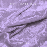 NOCHKA Midnight Lavender Velvet Silk Scrunchies – Ultra Thin, Skinny, Regular & Jumbo Hair Ties – Soft Luxury Black Scrunchies for All Hair Type - NOCHKA
