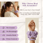 NOCHKA Midnight Lavender Velvet Silk Scrunchies – Ultra Thin, Skinny, Regular & Jumbo Hair Ties – Soft Luxury Black Scrunchies for All Hair Type - NOCHKA

