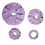 NOCHKA Midnight Lavender Velvet Silk Scrunchies – Ultra Thin, Skinny, Regular & Jumbo Hair Ties – Soft Luxury Black Scrunchies for All Hair Type - NOCHKA
