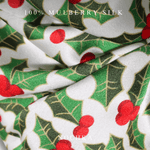 NOCHKA Mistletoe Print of Silk Scrunchies – Ultra Thin, Skinny, Regular & Jumbo - NOCHKA
