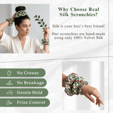 NOCHKA Mistletoe Print of Silk Scrunchies – Ultra Thin, Skinny, Regular & Jumbo - NOCHKA
