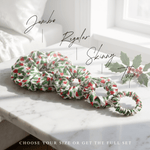NOCHKA Mistletoe Print of Silk Scrunchies – Ultra Thin, Skinny, Regular & Jumbo - NOCHKA
