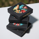NOCHKA Peonies on Aqua Print of Silk Scrunchies – Ultra Thin, Skinny, Regular & Jumbo - NOCHKA
