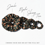 NOCHKA Pine Tree Print of Silk Scrunchies – Ultra Thin, Skinny, Regular & Jumbo - NOCHKA
