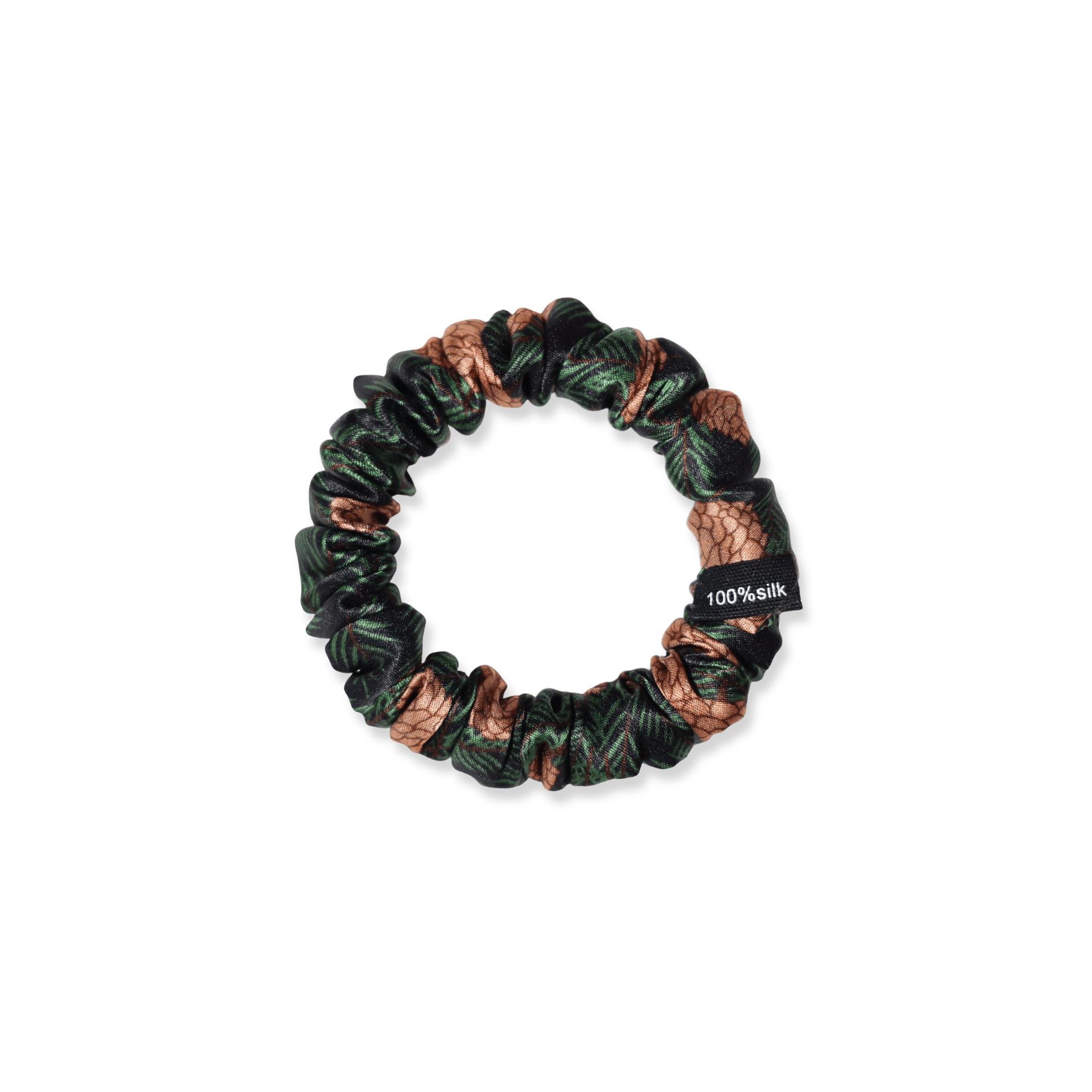 NOCHKA Pine Tree Print of Silk Scrunchies – Ultra Thin, Skinny, Regular & Jumbo - NOCHKA