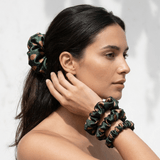 NOCHKA Pine Tree Print of Silk Scrunchies – Ultra Thin, Skinny, Regular & Jumbo - NOCHKA
