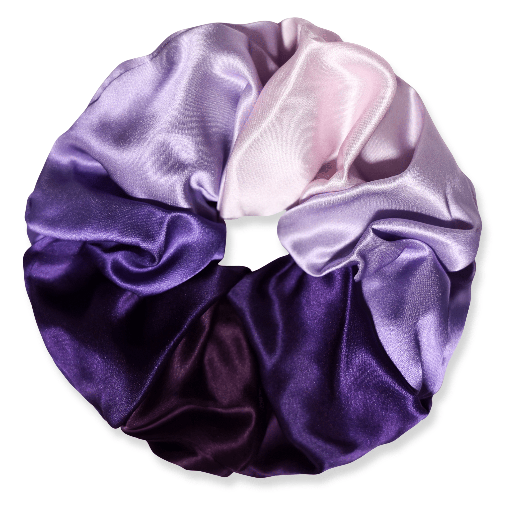 NOCHKA Purple Gradient Print of Silk Scrunchies – Ultra Thin, Skinny, Regular & Jumbo - NOCHKA