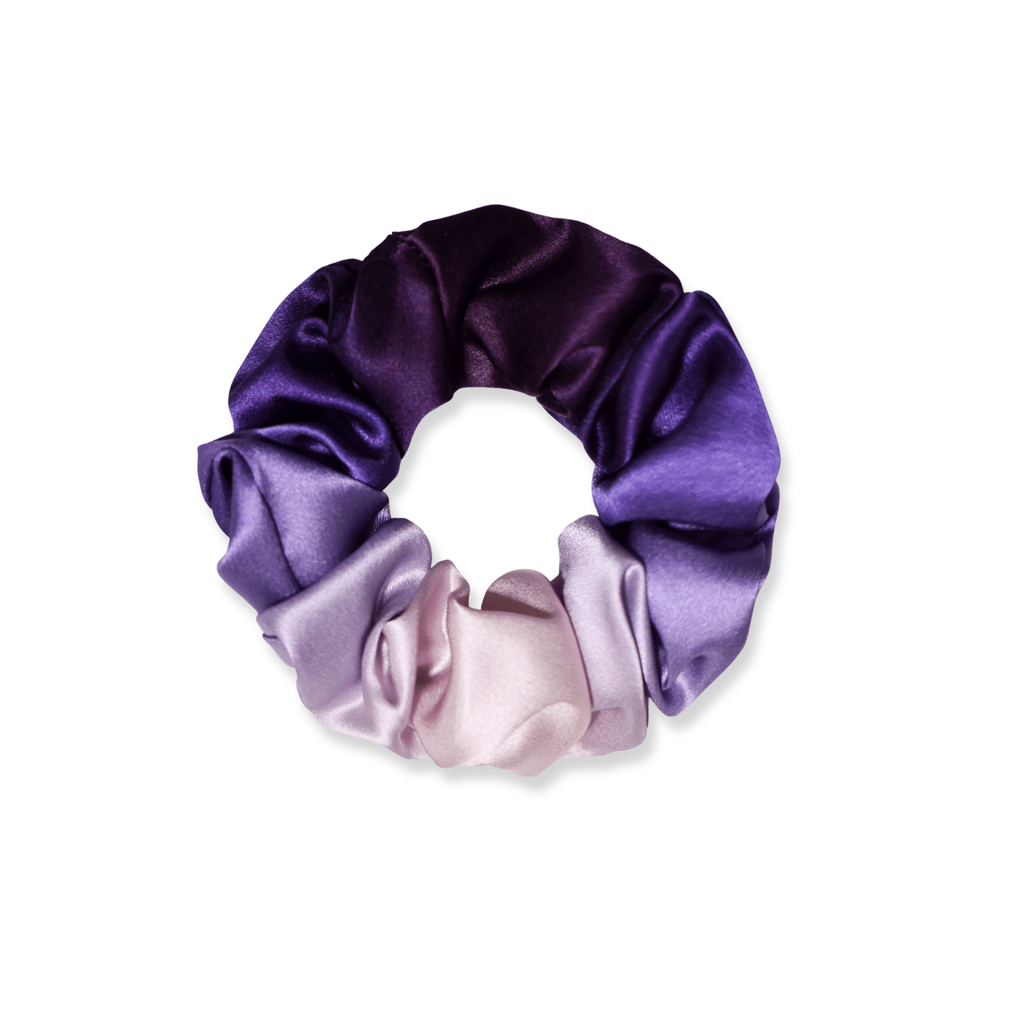 NOCHKA Purple Gradient Print of Silk Scrunchies – Ultra Thin, Skinny, Regular & Jumbo - NOCHKA