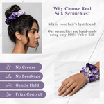 NOCHKA Purple Gradient Print of Silk Scrunchies – Ultra Thin, Skinny, Regular & Jumbo - NOCHKA
