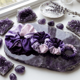 NOCHKA Purple Gradient Print of Silk Scrunchies – Ultra Thin, Skinny, Regular & Jumbo - NOCHKA
