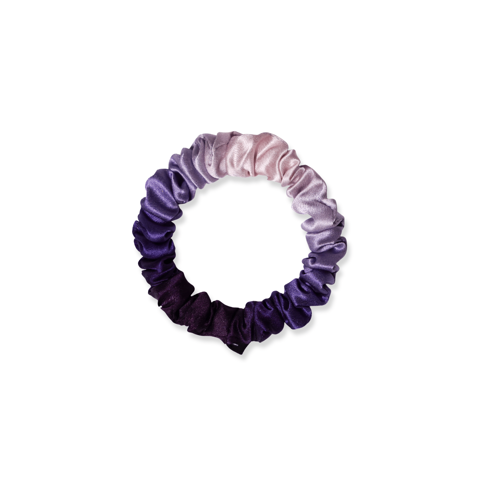 NOCHKA Purple Gradient Print of Silk Scrunchies – Ultra Thin, Skinny, Regular & Jumbo - NOCHKA