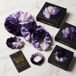 NOCHKA Purple Gradient Print of Silk Scrunchies – Ultra Thin, Skinny, Regular & Jumbo - NOCHKA
