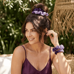 NOCHKA Purple Gradient Print of Silk Scrunchies – Ultra Thin, Skinny, Regular & Jumbo - NOCHKA
