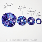 NOCHKA Purple Way Print of Silk Scrunchies – Ultra Thin, Skinny, Regular & Jumbo - NOCHKA
