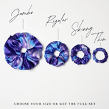 NOCHKA Purple Way Print of Silk Scrunchies – Ultra Thin, Skinny, Regular & Jumbo - NOCHKA
