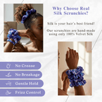 NOCHKA Purple Way Print of Silk Scrunchies – Ultra Thin, Skinny, Regular & Jumbo - NOCHKA
