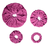 NOCHKA Raspberry Velvet Silk Scrunchies – Ultra Thin, Skinny, Regular & Jumbo Hair Ties – Soft Luxury Black Scrunchies for All Hair Types - NOCHKA
