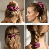 NOCHKA Raspberry Velvet Silk Scrunchies – Ultra Thin, Skinny, Regular & Jumbo Hair Ties – Soft Luxury Black Scrunchies for All Hair Types - NOCHKA
