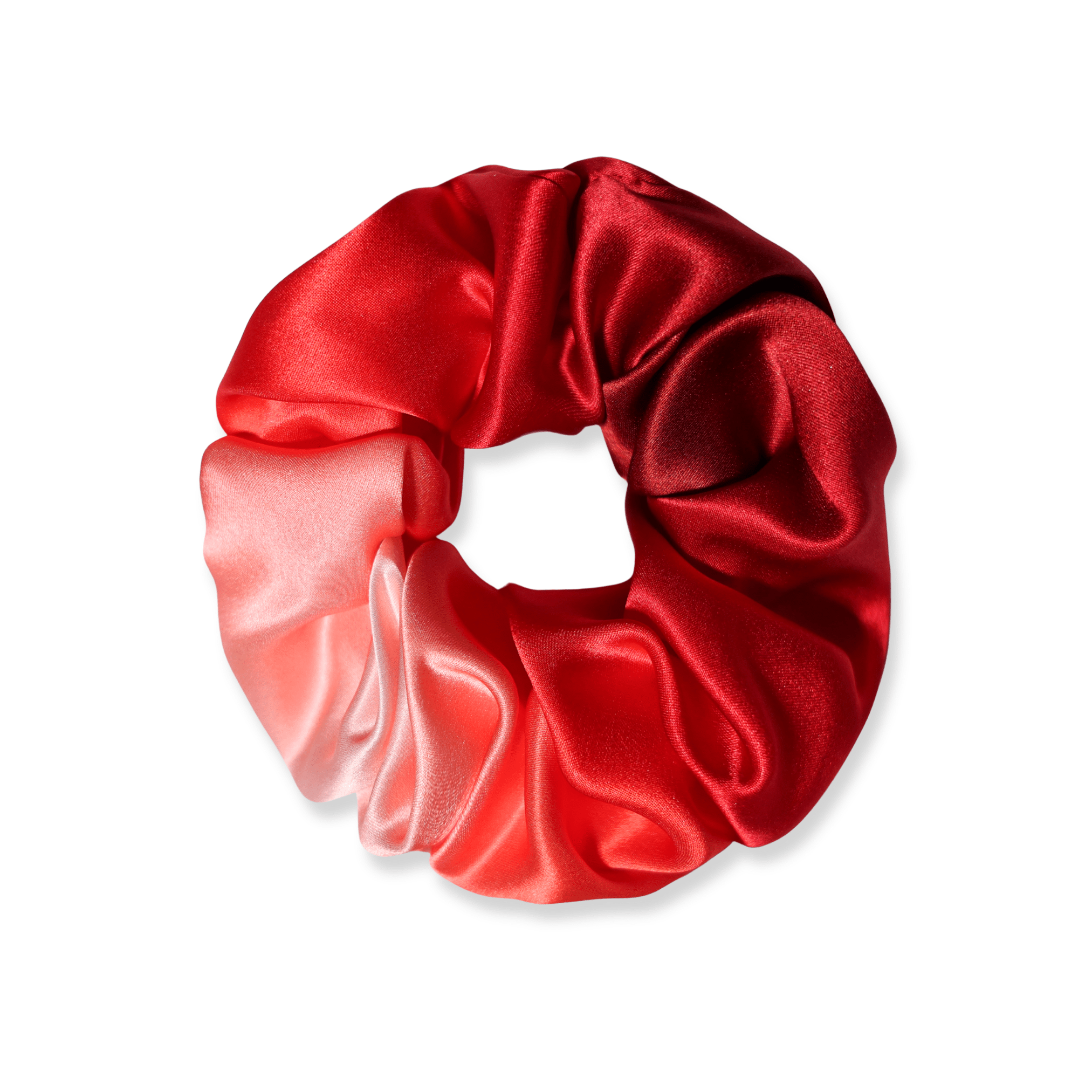 NOCHKA Red Gradient Print of Silk Scrunchies – Ultra Thin, Skinny, Regular & Jumbo - NOCHKA