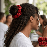 NOCHKA Red Velvet Silk Scrunchies – Ultra Thin, Skinny, Regular & Jumbo Hair Ties – Soft Luxury Black Scrunchies for All Hair Types - NOCHKA
