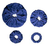 NOCHKA Royal Blue Velvet Silk Scrunchies – Ultra Thin, Skinny, Regular & Jumbo Hair Ties – Soft Luxury Black Scrunchies for All Hair Type - NOCHKA

