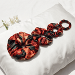 NOCHKA Rusty Rose Print of Silk Scrunchies – Ultra Thin, Skinny, Regular & Jumbo - NOCHKA
