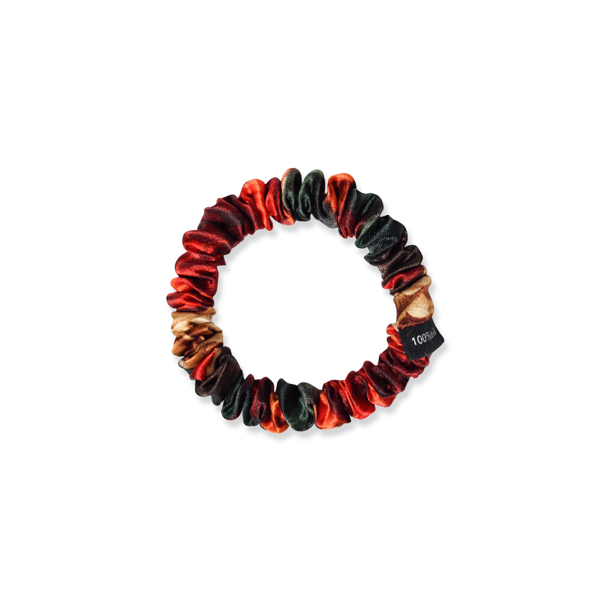 NOCHKA Rusty Rose Print of Silk Scrunchies – Ultra Thin, Skinny, Regular & Jumbo - NOCHKA