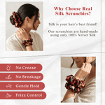 NOCHKA Rusty Rose Print of Silk Scrunchies – Ultra Thin, Skinny, Regular & Jumbo - NOCHKA
