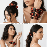 NOCHKA Rusty Rose Print of Silk Scrunchies – Ultra Thin, Skinny, Regular & Jumbo - NOCHKA
