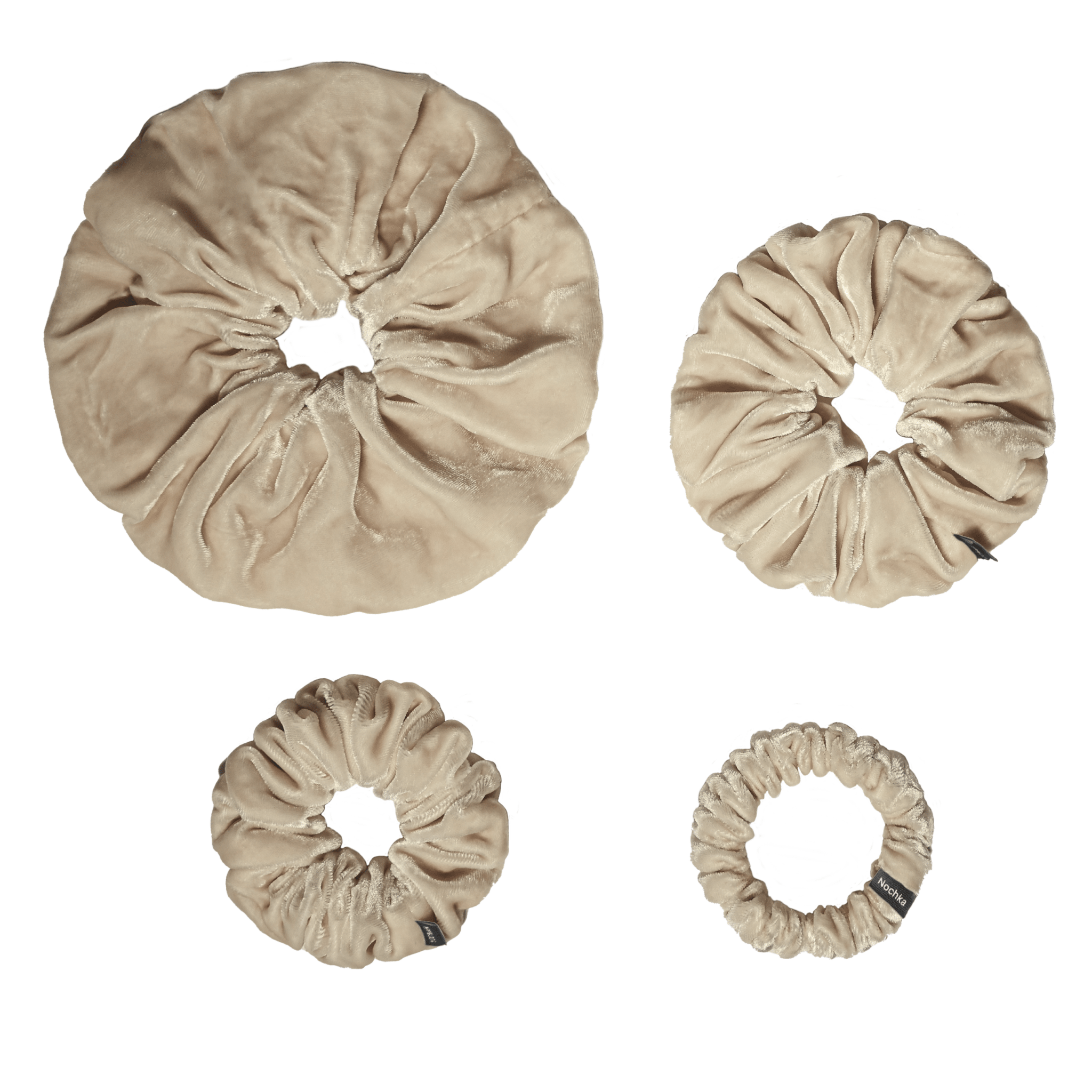 NOCHKA Sand Velvet Silk Scrunchies – Ultra Thin, Skinny, Regular & Jumbo Hair Ties – Soft Luxury Black Scrunchies for All Hair Types - NOCHKA
