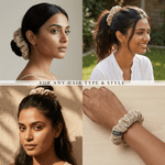 NOCHKA Sand Velvet Silk Scrunchies – Ultra Thin, Skinny, Regular & Jumbo Hair Ties – Soft Luxury Black Scrunchies for All Hair Types - NOCHKA
