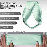 Aqua Blue Pure Silk Headband - NOCHKA
