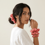 NOCHKA Strawberry Print of Silk Scrunchies – Ultra Thin, Skinny, Regular & Jumbo - NOCHKA
