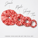NOCHKA Strawberry Print of Silk Scrunchies – Ultra Thin, Skinny, Regular & Jumbo - NOCHKA
