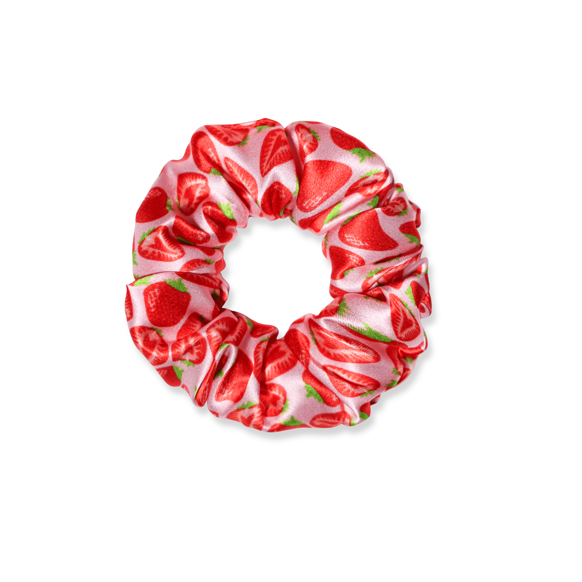 NOCHKA Strawberry Print of Silk Scrunchies – Ultra Thin, Skinny, Regular & Jumbo - NOCHKA