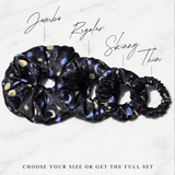 NOCHKA Sun & Moon Print of Silk Scrunchies – Ultra Thin, Skinny, Regular & Jumbo - NOCHKA
