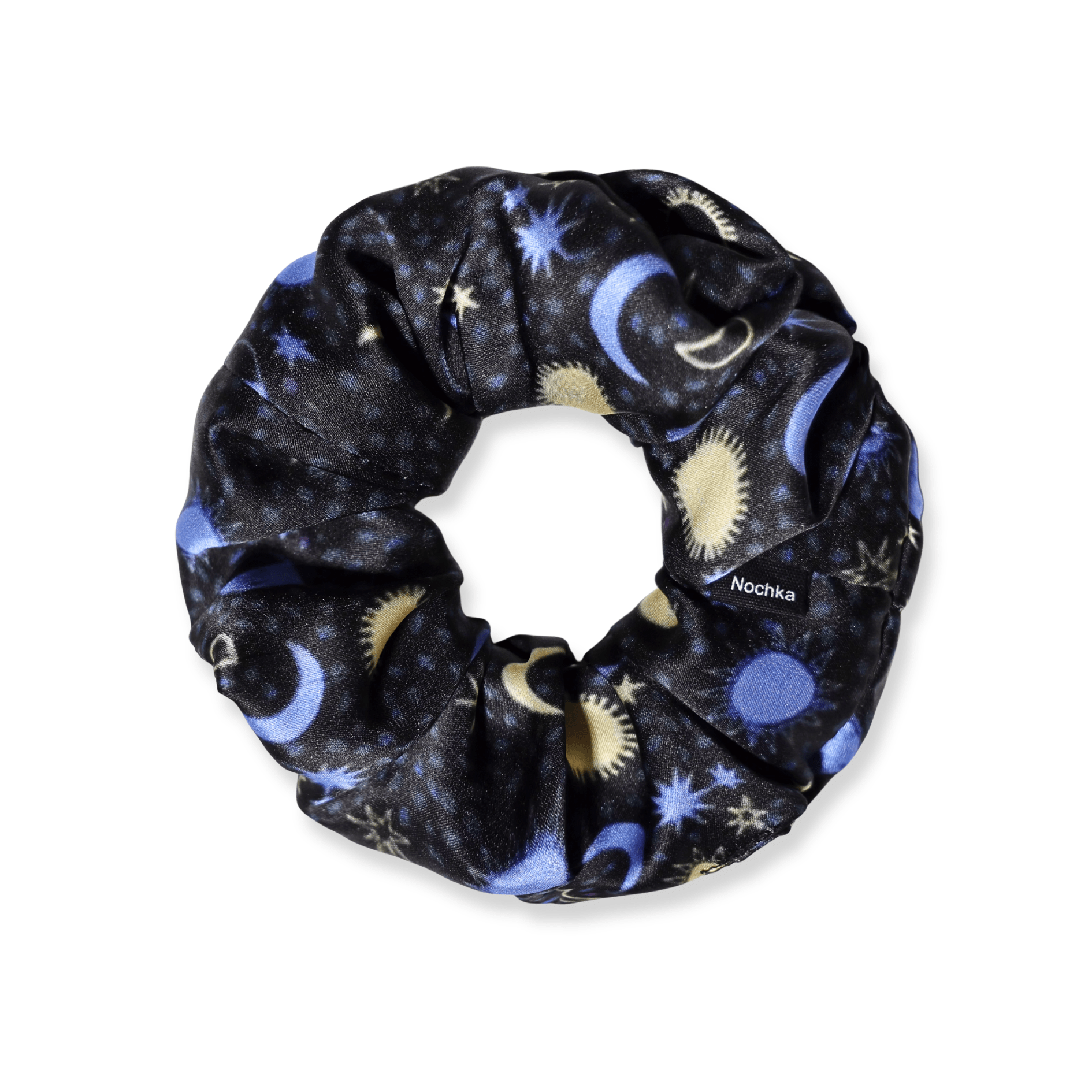 NOCHKA Sun & Moon Print of Silk Scrunchies – Ultra Thin, Skinny, Regular & Jumbo - NOCHKA
