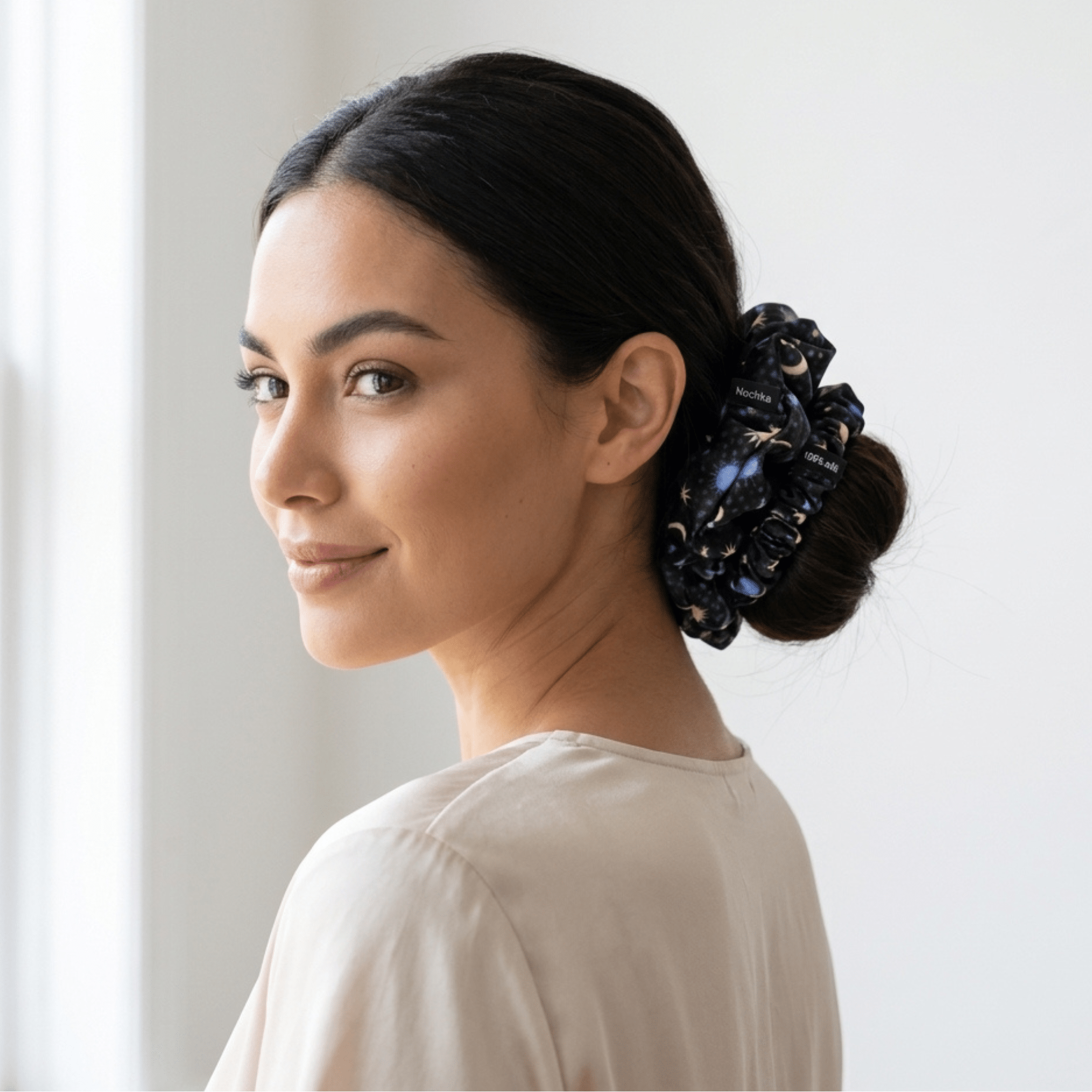 NOCHKA Sun & Moon Print of Silk Scrunchies – Ultra Thin, Skinny, Regular & Jumbo - NOCHKA
