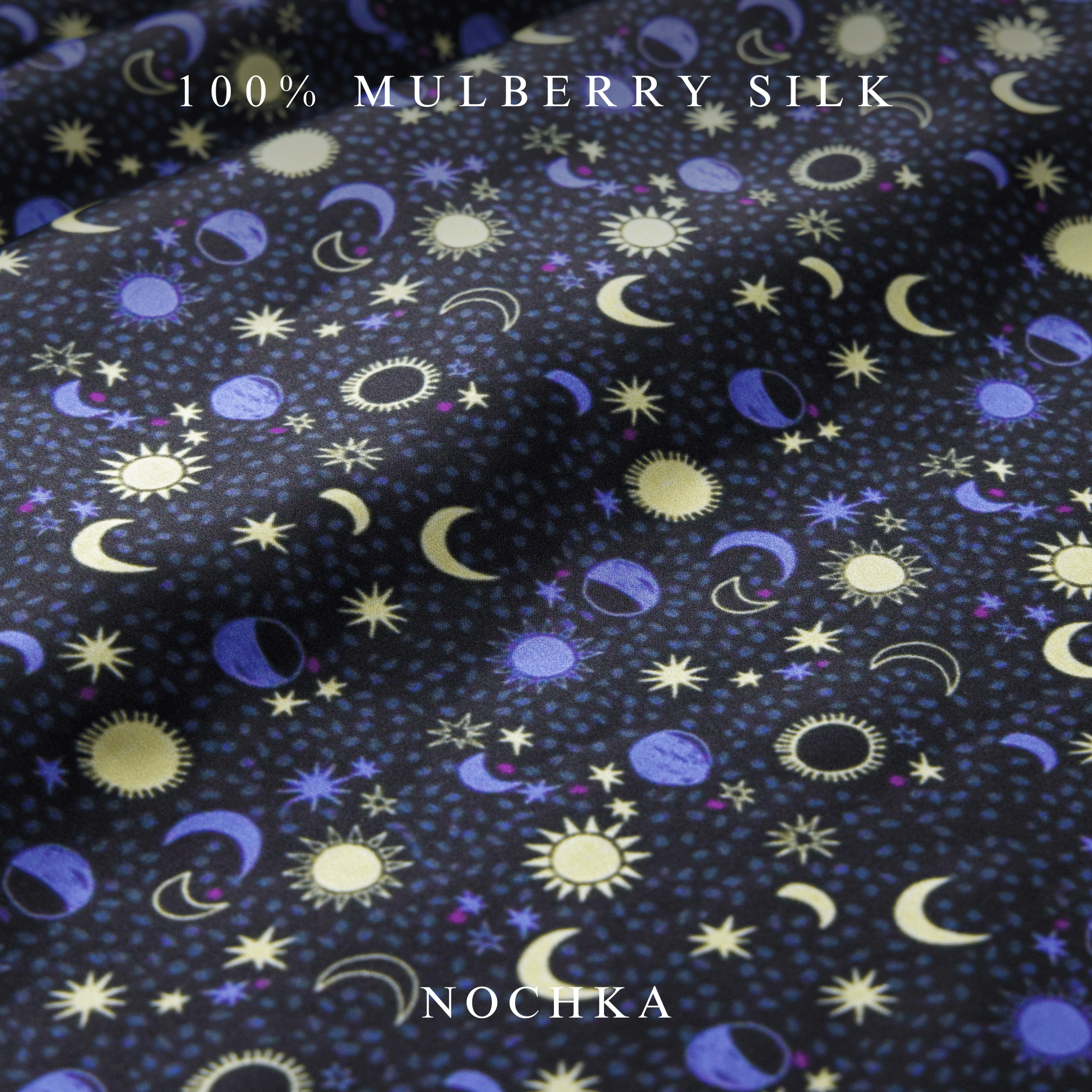 NOCHKA Sun & Moon Print of Silk Scrunchies – Ultra Thin, Skinny, Regular & Jumbo - NOCHKA
