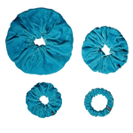 NOCHKA Teal Velvet Silk Scrunchies – Ultra Thin, Skinny, Regular & Jumbo Hair Ties – Soft Luxury Black Scrunchies for All Hair Type - NOCHKA
