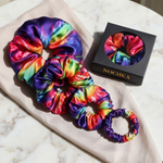 NOCHKA Tie Dye Print of Silk Scrunchies – Ultra Thin, Skinny, Regular & Jumbo - NOCHKA
